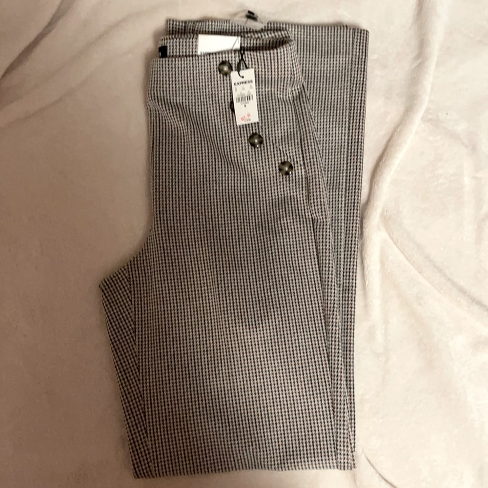 Express wide leg plaid dress pants.